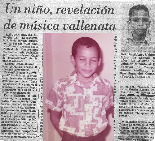 Hernán Urbina Joiro poeta desde los 9 años