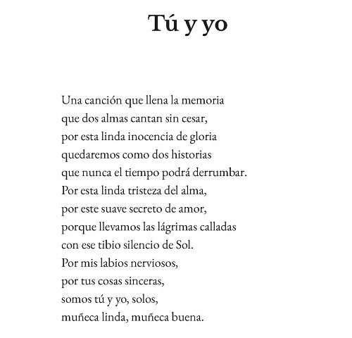 Hernán Urbina Joiro Poema 15 Tú y yo