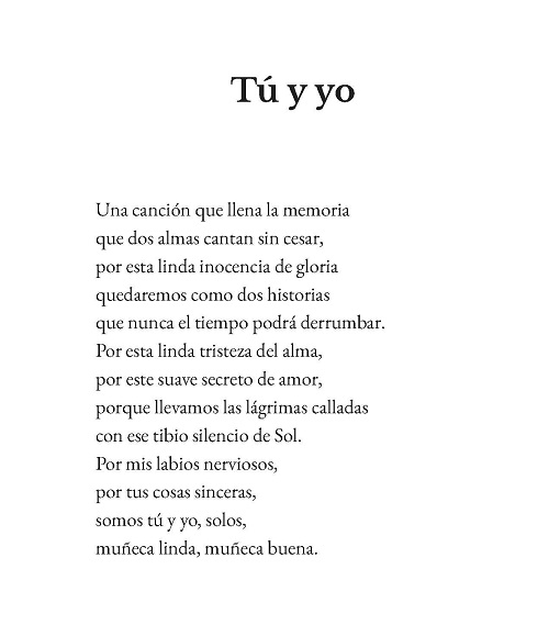 Hernán Urbina Joiro Poema 15 Tú y yo
